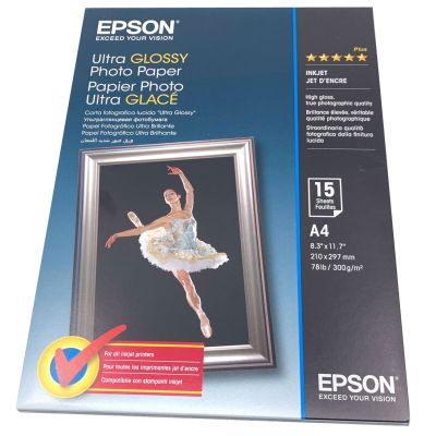 Papier Epson Ultra glacé 300g, A4 15 feuilles